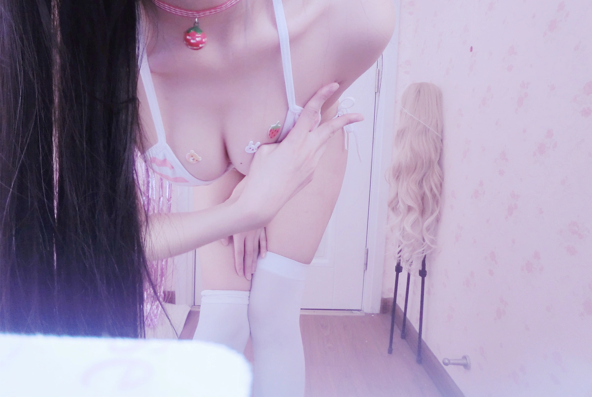 双马尾少女赛高酱 - NO.43 私定 粉白蓝白条纹三角内衣 3