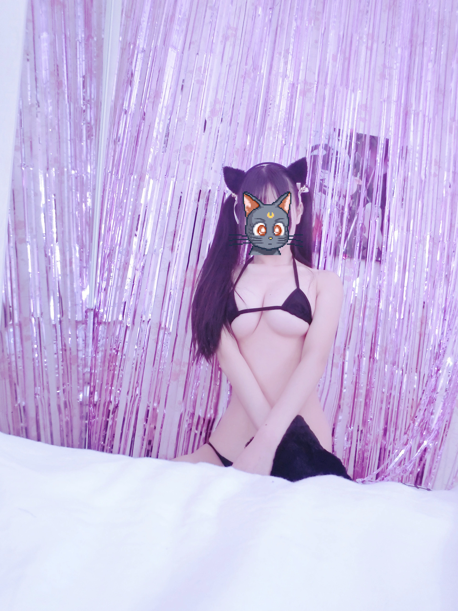 双马尾少女赛高酱 - NO.48 私定 黑色小三角内衣 3